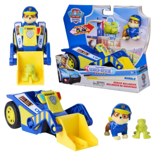 Psi Patrol Search Rescue Buldożer Rubble Pojazd Napęd Pull-Back + Figurka Żółw