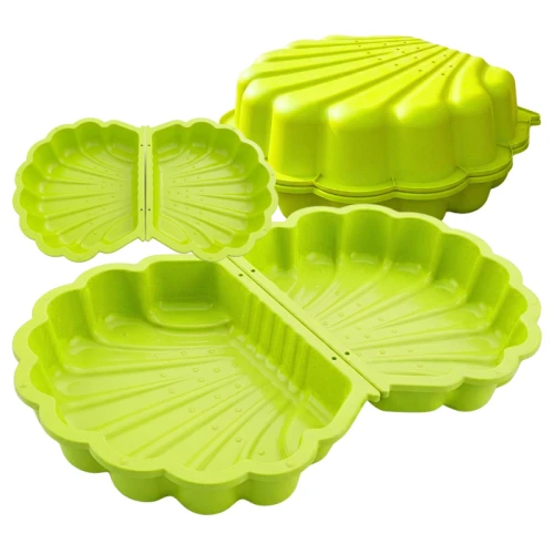 Paradiso Toys Piaskownica Plastikowa Zamykana Z Pokrywą 2w1 Basen Basenik Dla Dzieci Shell Muszla Muszelka Zielona