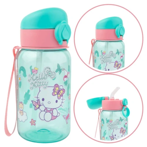 Coolpack Hello Kitty Hugo Bidon dla dzieci 500 ml Light Blue Butelka ze słomką kubek 