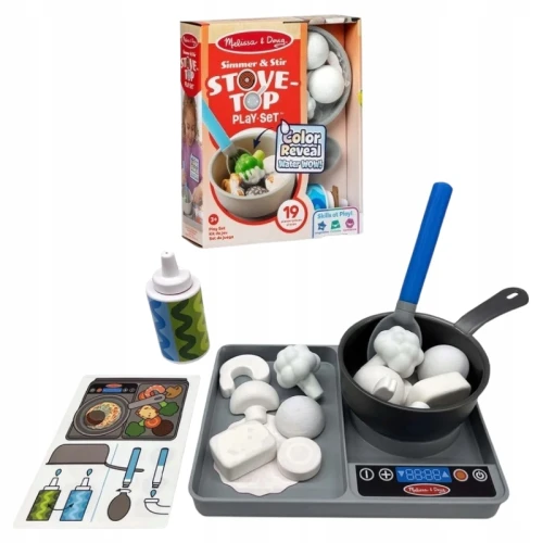 Melissa & Doug Zestaw Do Gotowania Zabawki Kuchenne Płyta Kuchenna Garnek Łyżka Warzywa