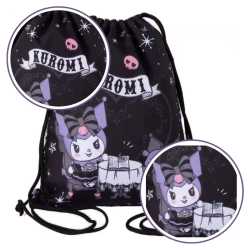 Coolpack Kuromi Beta Worek Na Buty Wf Sportowy Gimnastyczny Czarny z Nadrukami