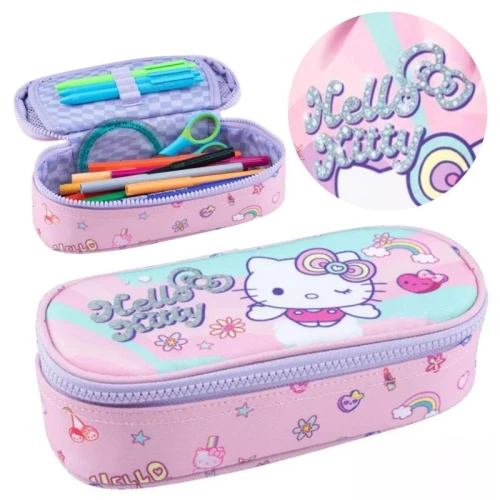 Coolpack Campus Piórnik Jednokomorowy Usztywniany Z Klapką Różowy Hello Kitty