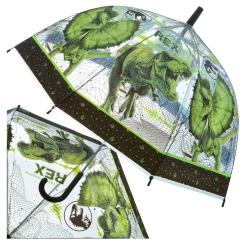 Parasolka Dziecięca Parasol Automatyczny Jurassic World Zielony Z Dinozaurami Dla Dzieci 3+