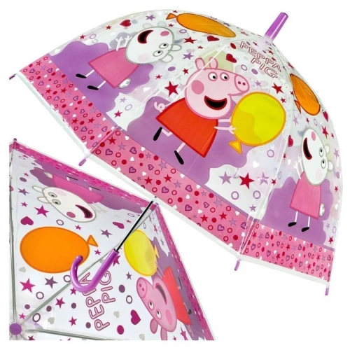 Parasolka Dziecięca Parasol Automatyczny Peppa Pig Różowy Świnka Peppa Dla Dzieci 3+