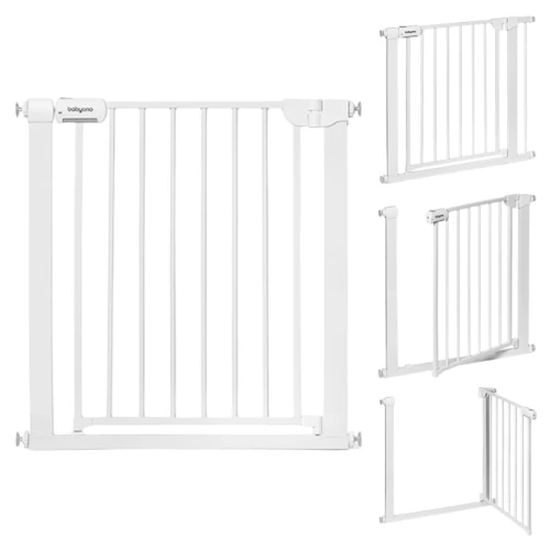 Babyono Bramka Zabezpieczająca Dla Dzieci Do Drzwi Na Schody Biała Zakres 75-96 Cm