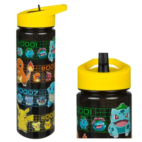 Undercover Bidon Dla Dzieci Na Wodę Butelka Ze Słomką Czarna Pokemon 600ml