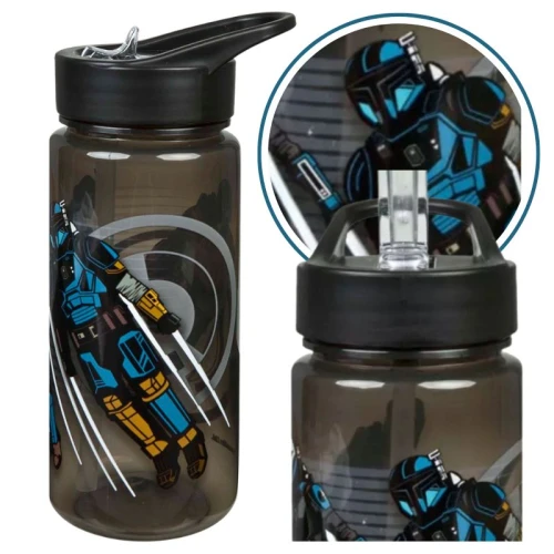 Bidon Dla Dzieci Do Szkoły Na Wodę Butelka Czarna Ze Słomką Star Wars 500ml