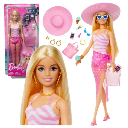 Mattel Fashion Barbie Na Plaży Modowa Plażowa Lalka Dla Dzieci Akcesoria Do Zabawy 