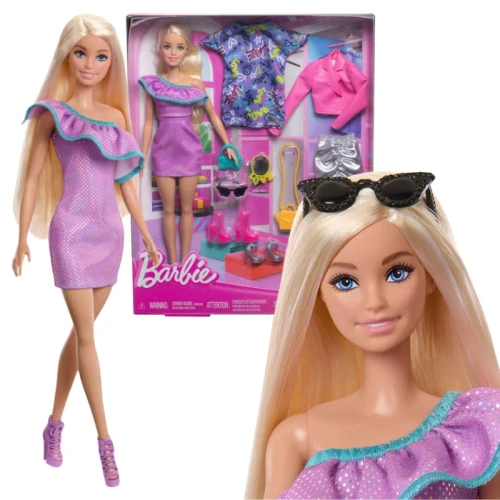 Barbie Party Fashion Lalka Modowa + Akcesoria 3 Stylizacje Ubranka Dla Lalki