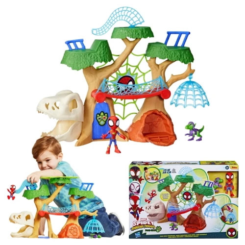 Hasbro Marvel Spidey Dino-Webs Domek na Drzewie Baza Zestaw Z Figurkami 3+