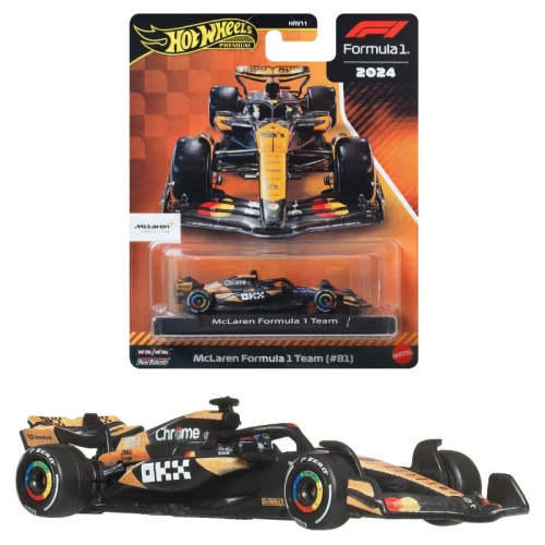 Hot Wheels Premium Race F1 Autko Kolekcjonerskie Samochód McLaren Formuła 1 Team #81 JBM25