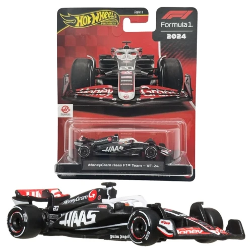  Hot Wheels Premium Race F1 Autko Kolekcjonerskie Samochód MoneyGram Haas Formuła 1 Team VF-24 JBM10