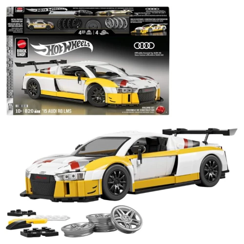 Klocki Hot Wheels Brick Shop Składany Samochód '15 Audi R8 Lms Autko Do Złożenia 10+