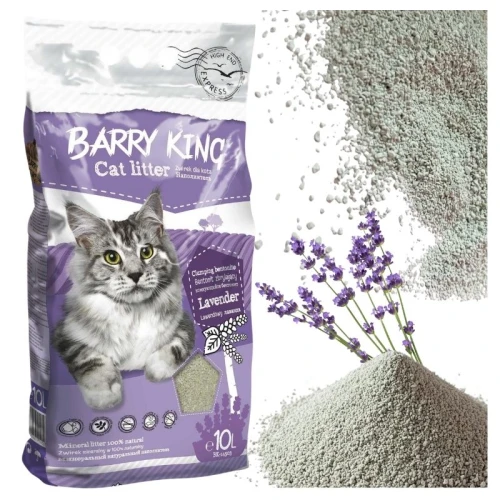 Żwirek Bentonitowy Barry King Dla Kota Zbrylający Naturalny 10l Bezpyłowy Lawendowy
