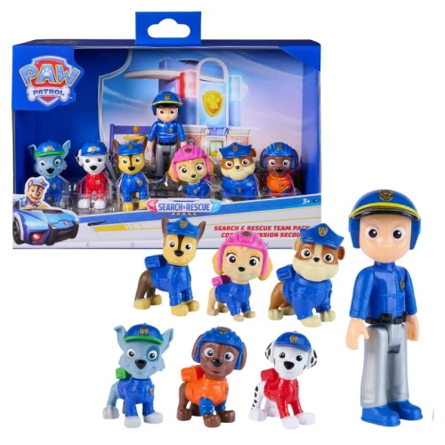 Psi Patrol Search & Rescue Zestaw 7 Figurek Wielopak Ryder i Pieski 3+