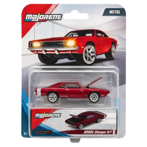 Majorette Deluxe Samochód Metalowy Model Resorak Premium Gumowe Opony Dodge Charger R/T 3+