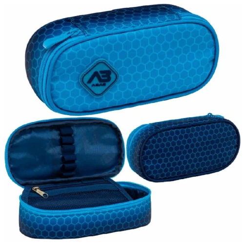 Astrabag Piórnik Jednokomorowy Saszetka Etui Na Przybory Szkolne Hexagon Blue Ombre