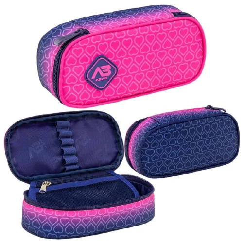 Astrabag Piórnik Jednokomorowy Saszetka Etui Na Przybory Szkolne Hexagon Pink Ombre