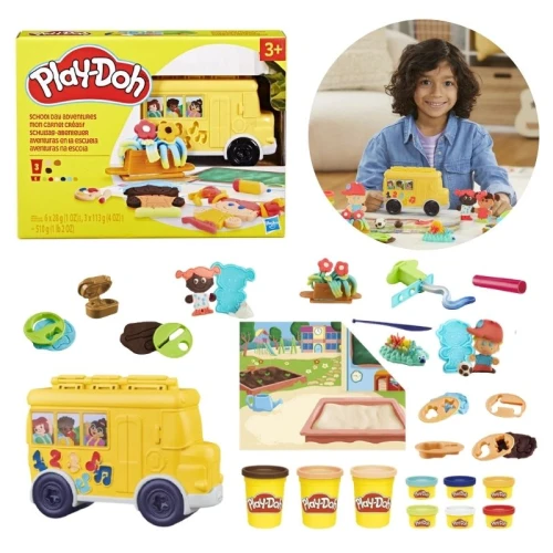 Play-Doh Ciastolina Zestaw Masa Plastyczna School Day Autobus Szkolny Akcesoria 3+