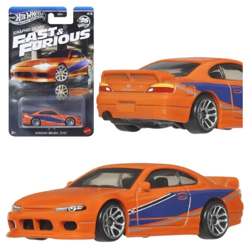 Hot Wheels Szybcy I Wściekli Fast & Furious Graphic Remix Autko Samochodzik Resorak Model Nissan Silvia S15 4/5 JBY48