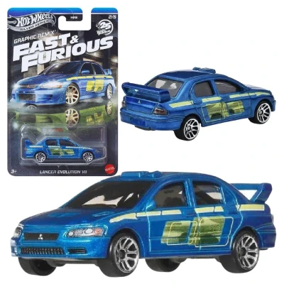 Hot Wheels Szybcy I Wściekli Fast & Furious Graphic Remix Autko Samochodzik Resorak Model Lancer Evolution VII 2/5 JBY47