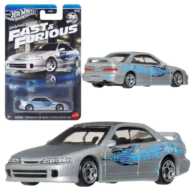 Hot Wheels Szybcy I Wściekli Fast & Furious Graphic Remix Autko Samochodzik Resorak Model Custom Acura Integra Sedan GSR 5/5 JBY45