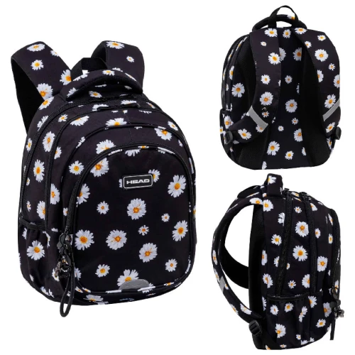Astrabag Plecak Szkolny Trzykomorowy Pojemny Młodzieżowy Odblaski Lekki Head Daisy