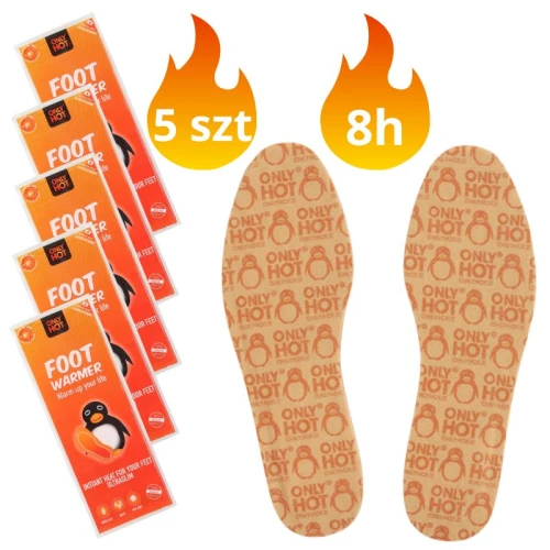 Zestaw 5 x Only Hot Ogrzewacze Do Stóp Butów Nóg Turystyczne Grzejki Ogrzewacz Komplet 2 sztuki Do Plecaka Ewakuacyjnego Do 8h