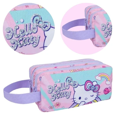 Piórnik Coolpack Primus Hello Kitty Różowy Trzykomorowy Duży Szkolny Saszetka Dla Dziewczynki Pojemny