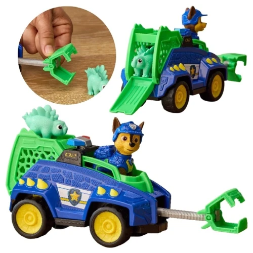 Psi Patrol I Dinozaury Zabawka Filmowa Zabawka Z Filmu Dino Film Pojazd Krążownik Transporter Figurka Chase + Dinozaur