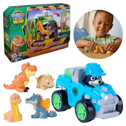 Psi Patrol I Dinozaury Zabawka Filmowa Zabawka Z Filmu Dino Film Pojazdy Zestaw 4 Figurek Pup Squad Małe Figurki Figurka Rex + Dinozaury