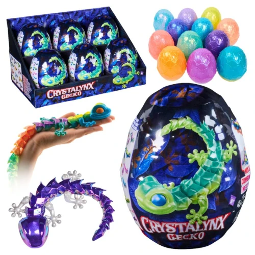 Crystalynx Gecko Kolekcjonerskie Jajo Gekona Figurka Gekon Model Kolekcjonerski Ruchoma Figurka Segmentowa
