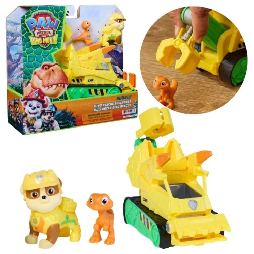 Psi Patrol I Dinozaury Zabawka Filmowa Zabawka Z Filmu Dino Film Pojazd Krążownik Transporter Figurka Rubble + Dinozaur