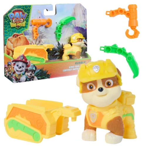 Psi Patrol I Dinozaury Zabawka Filmowa Zabawka Z Filmu Dino Film Figurka Z Przyczepą + Akcesoria Rubble
