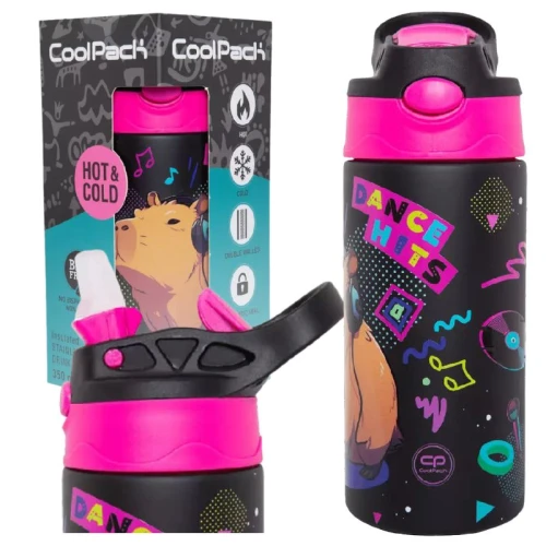 Butelka Termiczna Ze Stali Nierdzewnej Coolpack Capybara Music 350 ML Do Szkoły Dla Dzieci