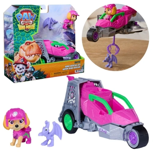 Psi Patrol I Dinozaury Zabawka Filmowa Zabawka Z Filmu Dino Film Pojazd Krążownik Transporter Figurka Skye + Dinozaur