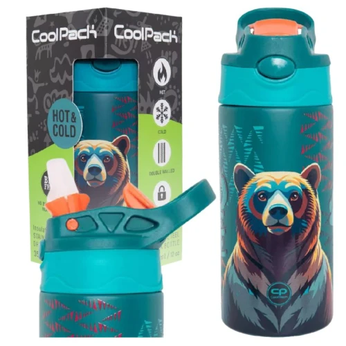 Butelka Termiczna Ze Stali Nierdzewnej Coolpack Bear 350 ML Do Szkoły Dla Dzieci