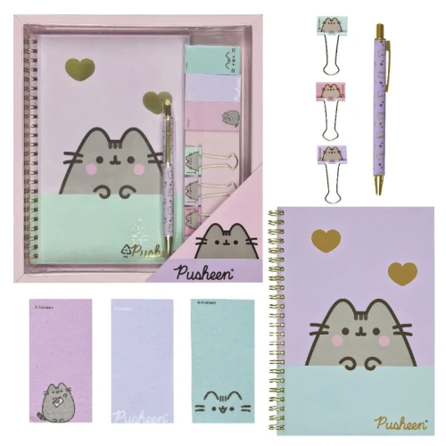 Undercover Zestaw Szkolny Prezentowy Przybory Szkolne Do Szkoły Pamiętnik Notes Zeszycik Długopis Karteczki Pusheen