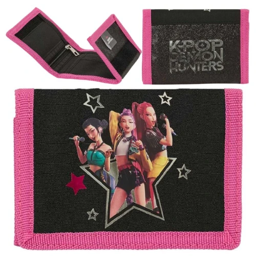 Portfel Safta K-pop Demon Hunters Energy K-popowe Łowczynie Demonów HUNTRIX Na Rzep Dziecięcy Rozkładany Portfelik Szkolny 