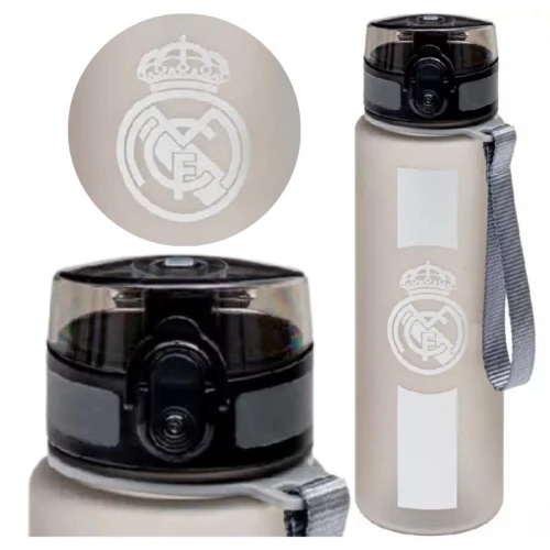 Astra Aqua Pure Bidon Na Wodę Z Rurką Butelka Do Picia Wody Duża Szkolna Treningowa Bez BPA 600ml Real Madrid Madryt