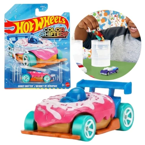 Autko Hot Wheels Zmieniające Kolor Color Shifters Samochodzik Pojazd Pączek Donut Drifter JKP19 3+