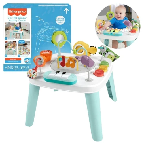 Stolik Edukacyjny Fisher-Price Interaktywny Dla Dzieci Wielofunkcyjny Stoliczek I Instrumenty 3w1