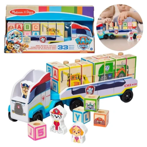Ciężarówka Drewniana Psi Patrol Melissa & Doug Zabawka Edukacyjna ABC Dla Dzieci