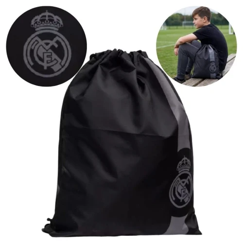 Worek Na Buty Na Obuwie Sportowy Szkolny Na Sznurkach Real Madryt Black