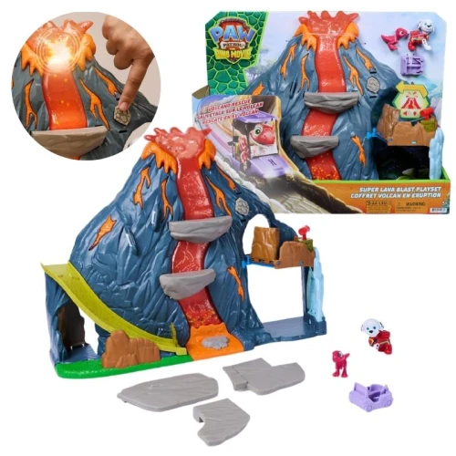 Psi Patrol I Dinozaury Zabawka Filmowa Zabawka Z Filmu Dino Film Wybuchający Wulkan Lava Blast + Figura Piesek Marshall
