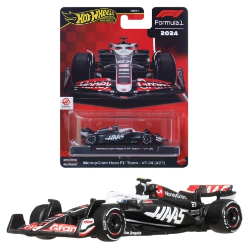 Hot Wheels Premium Race F1 Autko Kolekcjonerskie Samochód Moneygram Haas VF-24 Team #27 JBM22