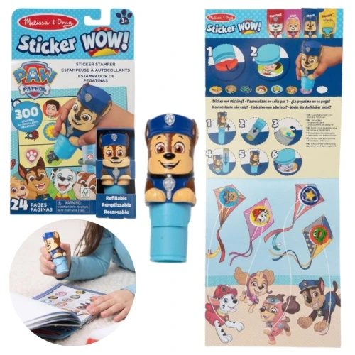 Naklejki z Psim Patrolem Dla Dzieci 300 Sztuk Naklejek Kolorowe Nalepki Chase Stempel Sticker WOW !