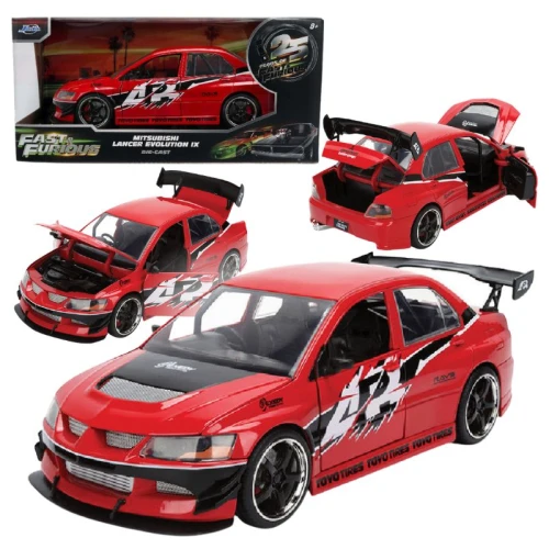 Jada Szybcy I Wściekli Mitsubishi Lancer Evolution IX 2006 Samochód Metalowy Fast & Furious Auto Model 1:24 Kolekcjonerski Pojazd Die-Cast