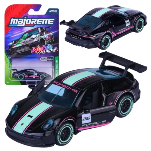 Majorette Neon Racer Premium Metalowy Auto Autko Samochód Porsche Model 911 GT3 CUP W Skali 1:64