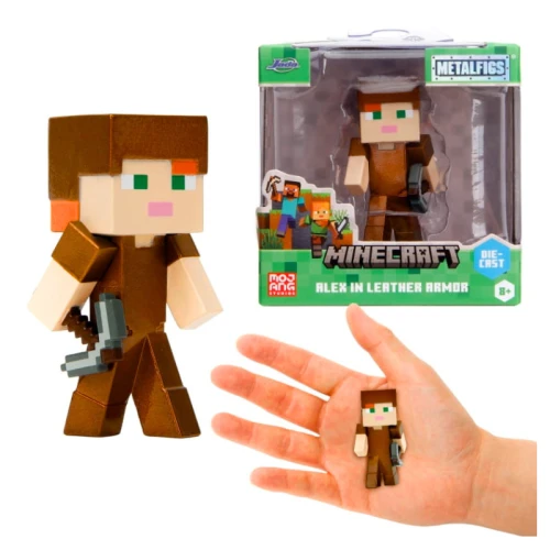 Jada Minecraft Metalowa Figurka Kolekcjonerska Alex W Skórzanej Zbroi 1 szt.